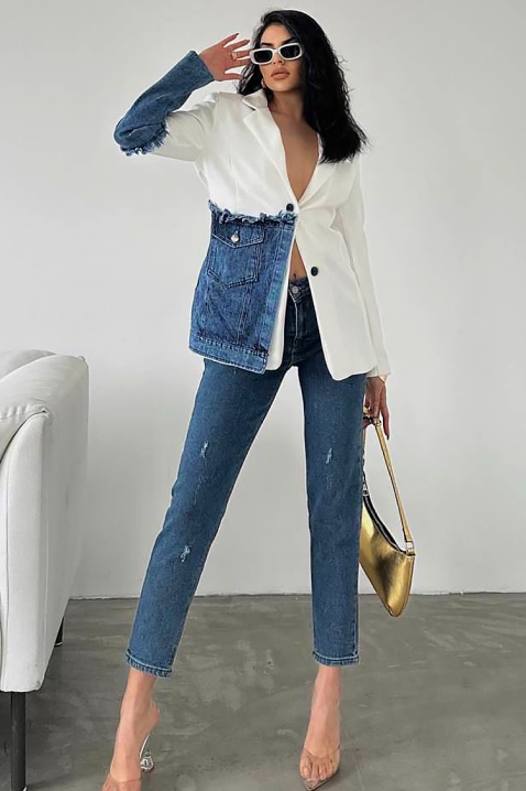 Σακάκι DRENZINA, Χρώμα: άσπρο, IVET.EU - Εκπτώσεις έως -80%