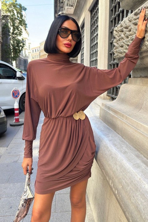 Φόρεμα ZLATINZA MOCHA, Χρώμα: μόκα, IVET.EU - Εκπτώσεις έως -80%