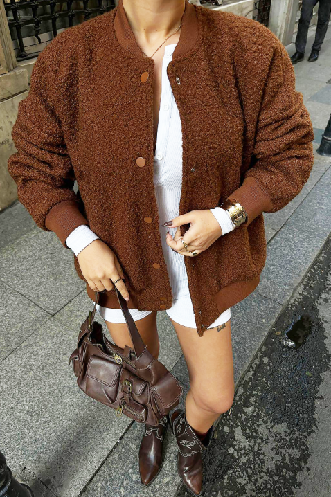Μπουφάν DRELZONDA BROWN, Χρώμα: καφέ, IVET.EU - Εκπτώσεις έως -80%