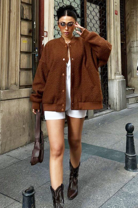 Μπουφάν DRELZONDA BROWN, Χρώμα: καφέ, IVET.EU - Εκπτώσεις έως -80%