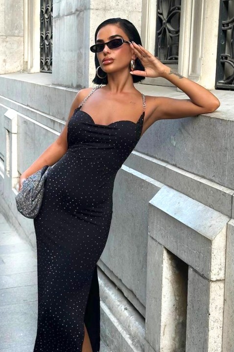 Φόρεμα ELZARA BLACK, Χρώμα: μαύρο, IVET.EU - Εκπτώσεις έως -80%