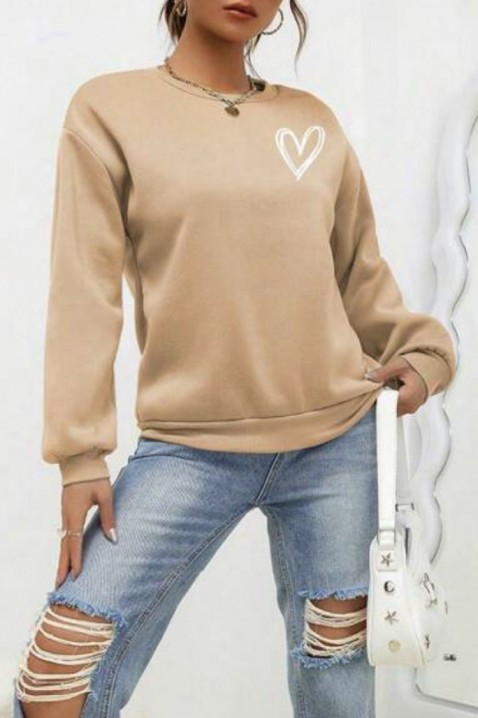 Γυναικεία μπλούζα BRENOLZA BEIGE, Χρώμα: μπεζ, IVET.EU - Εκπτώσεις έως -80%