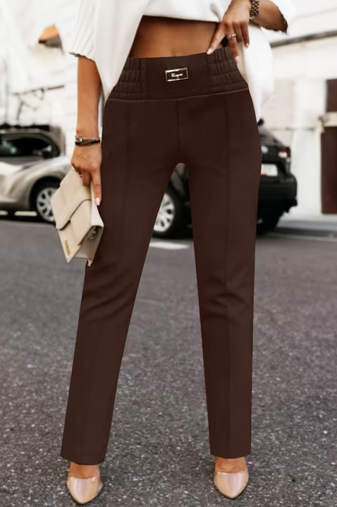 Παντελόνι ELKORDA BROWN, Χρώμα: καφέ, IVET.EU - Εκπτώσεις έως -80%