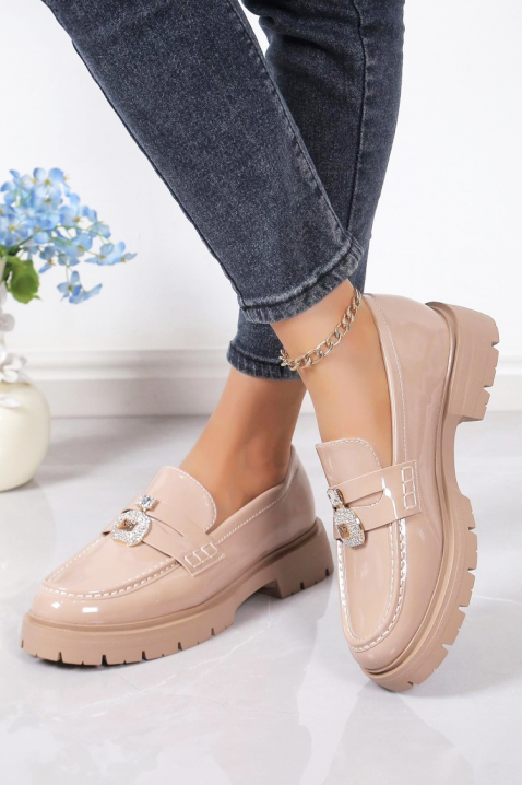 Γυναικεία μοκασίνια ROLBEJA BEIGE, Χρώμα: μπεζ, IVET.EU - Εκπτώσεις έως -80%