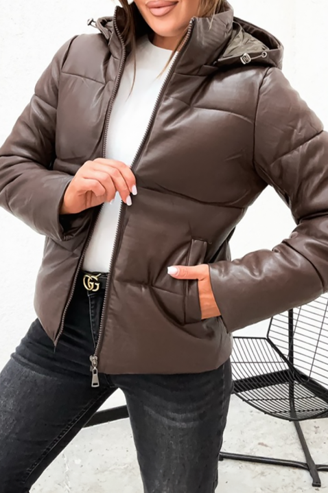 Μπουφάν ZVEDINA BROWN, Χρώμα: καφέ, IVET.EU - Εκπτώσεις έως -80%