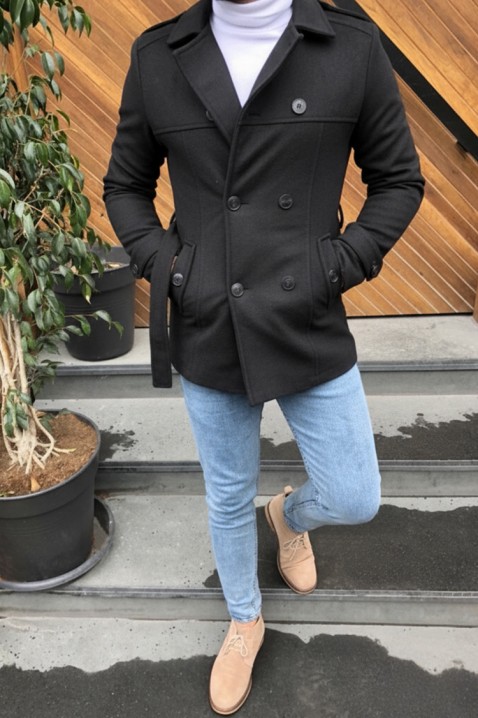 Ανδρικό παλτό TORONTO BLACK, Χρώμα: μαύρο, IVET.EU - Εκπτώσεις έως -80%