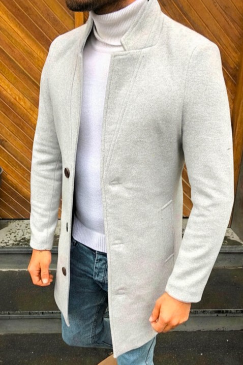 Ανδρικό παλτό MONENZO GREY, Χρώμα: γκρι, IVET.EU - Εκπτώσεις έως -80%