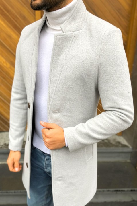 Ανδρικό παλτό MONENZO GREY, Χρώμα: γκρι, IVET.EU - Εκπτώσεις έως -80%