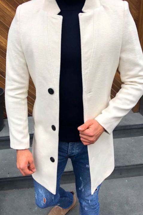 Ανδρικό παλτό MONENZO ECRU, Χρώμα: εκρού, IVET.EU - Εκπτώσεις έως -80%