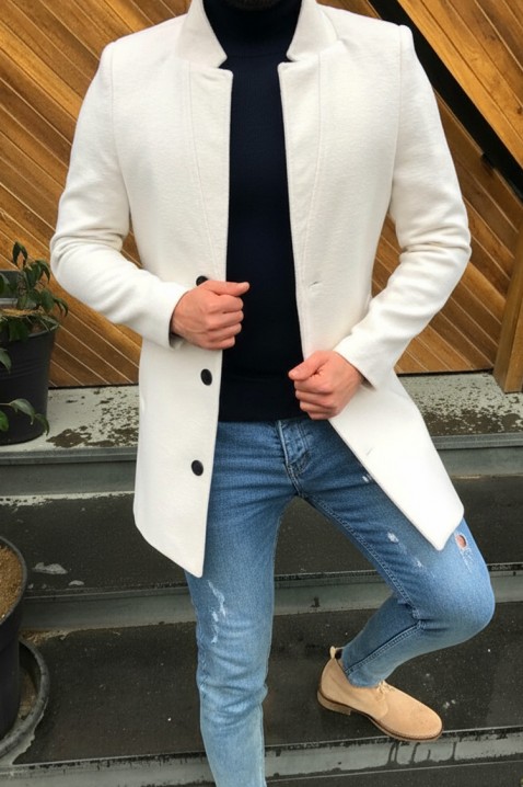 Ανδρικό παλτό MONENZO ECRU, Χρώμα: εκρού, IVET.EU - Εκπτώσεις έως -80%