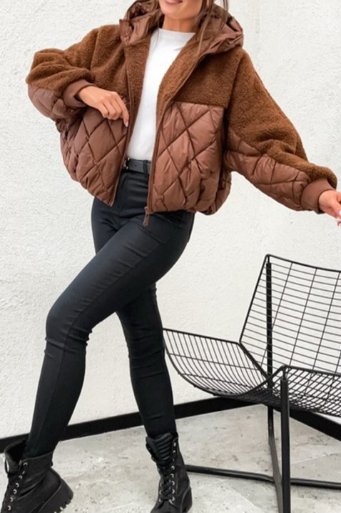 Μπουφάν PRESILIYA BROWN, Χρώμα: καφέ, IVET.EU - Εκπτώσεις έως -80%