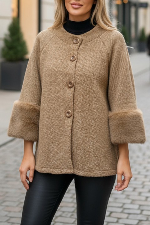 Παλτό KRENINA BEIGE, Χρώμα: μπεζ, IVET.EU - Εκπτώσεις έως -80%