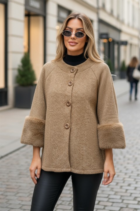 Παλτό KRENINA BEIGE, Χρώμα: μπεζ, IVET.EU - Εκπτώσεις έως -80%