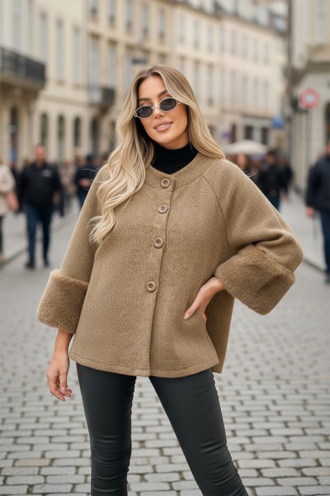 Παλτό KRENINA BEIGE, Χρώμα: μπεζ, IVET.EU - Εκπτώσεις έως -80%