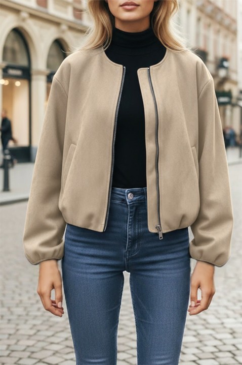 Μπουφάν UNILMEFA BEIGE, Χρώμα: μπεζ, IVET.EU - Εκπτώσεις έως -80%