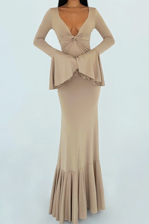 Φόρεμα LENZEDA BEIGE, Χρώμα: μπεζ, IVET.EU - Εκπτώσεις έως -80%