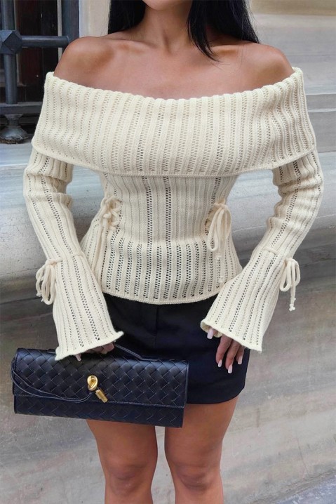 Πουλόβερ GREZDILA ECRU, Χρώμα: εκρού, IVET.EU - Εκπτώσεις έως -80%