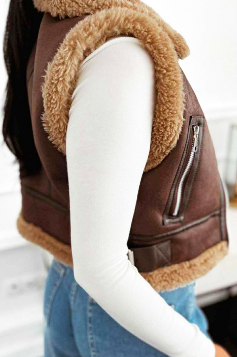 Γιλέκο ZORNINA BROWN, Χρώμα: καφέ, IVET.EU - Εκπτώσεις έως -80%