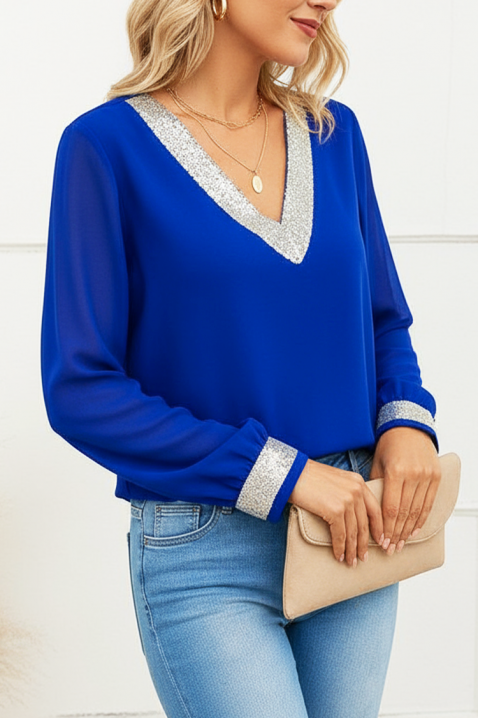 Γυναικεία μπλούζα JANELZA BLUE, Χρώμα: μπλε, IVET.EU - Εκπτώσεις έως -80%