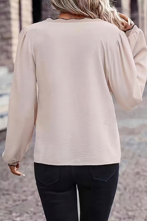 Γυναικεία μπλούζα BIOFEHA BEIGE, Χρώμα: μπεζ, IVET.EU - Εκπτώσεις έως -80%