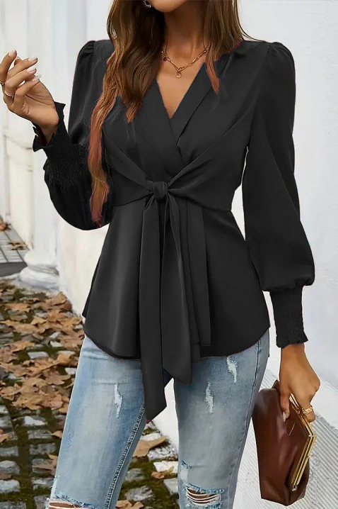 Γυναικεία μπλούζα GIRFOLZA BLACK, Χρώμα: μαύρο, IVET.EU - Εκπτώσεις έως -80%