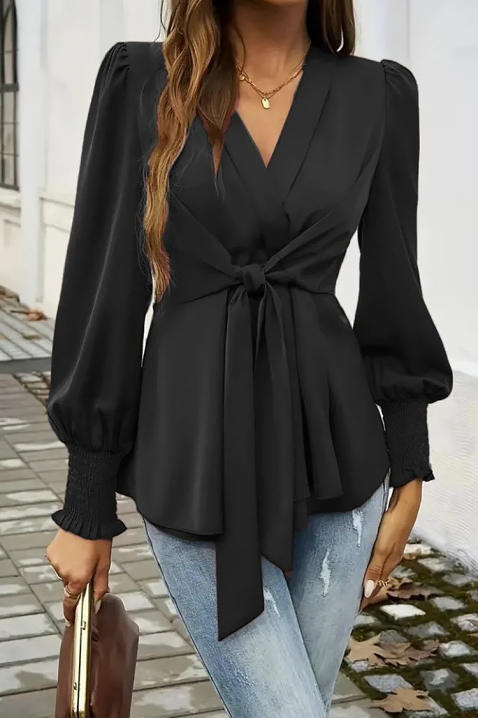 Γυναικεία μπλούζα GIRFOLZA BLACK, Χρώμα: μαύρο, IVET.EU - Εκπτώσεις έως -80%