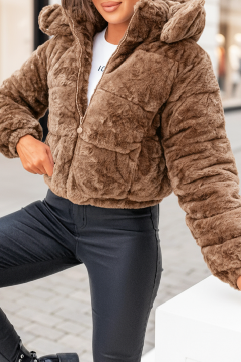 Μπουφάν GIRFOLSA BROWN, Χρώμα: καφέ, IVET.EU - Εκπτώσεις έως -80%