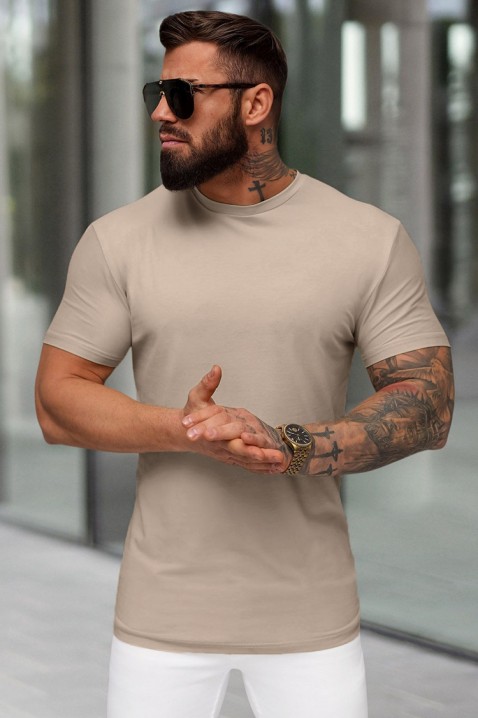 Ανδρικό μπλουζάκι MOZKO BEIGE, Χρώμα: μπεζ, IVET.EU - Εκπτώσεις έως -80%