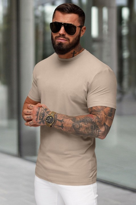 Ανδρικό μπλουζάκι MOZKO BEIGE, Χρώμα: μπεζ, IVET.EU - Εκπτώσεις έως -80%