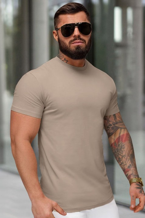 Ανδρικό μπλουζάκι MOZKO BEIGE, Χρώμα: μπεζ, IVET.EU - Εκπτώσεις έως -80%