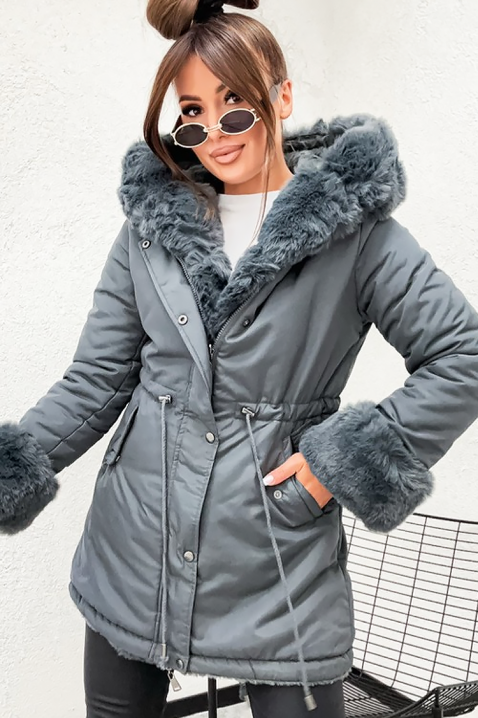 Μπουφάν DRENFELZA GREY, Χρώμα: γκρι, IVET.EU - Εκπτώσεις έως -80%