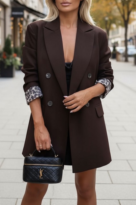 Σακάκι BLEZILA BROWN, Χρώμα: καφέ, IVET.EU - Εκπτώσεις έως -80%
