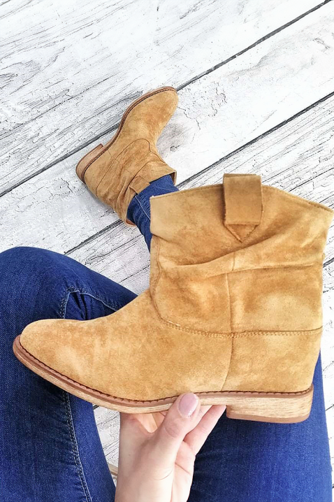 Γυναικεία μποτάκια KLORFINA, Χρώμα: ανοιχτό καφέ, IVET.EU - Εκπτώσεις έως -80%