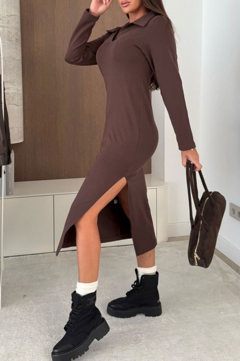 Φόρεμα NIOFEGA BROWN, Χρώμα: καφέ, IVET.EU - Εκπτώσεις έως -80%