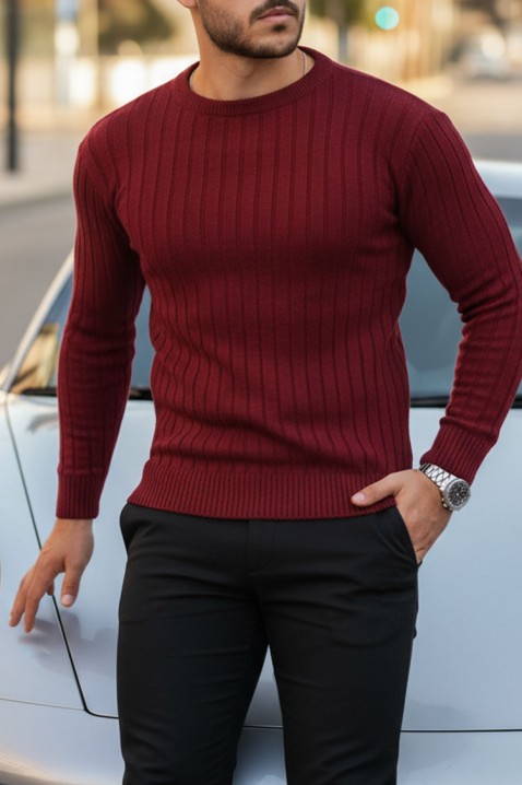 Ανδρικό πουλόβερ SOMERGO BORDO, Χρώμα: μπορντό, IVET.EU - Εκπτώσεις έως -80%