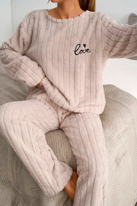 Πιτζάμα AMBOLESA BEIGE, Χρώμα: μπεζ, IVET.EU - Εκπτώσεις έως -80%