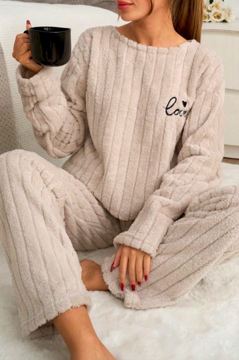 Πιτζάμα AMBOLESA BEIGE, Χρώμα: μπεζ, IVET.EU - Εκπτώσεις έως -80%