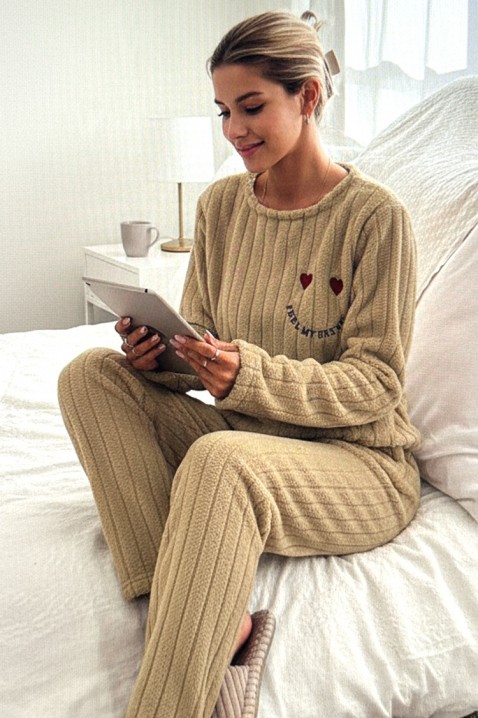 Πιτζάμα ARVIANA BEIGE, Χρώμα: μπεζ, IVET.EU - Εκπτώσεις έως -80%