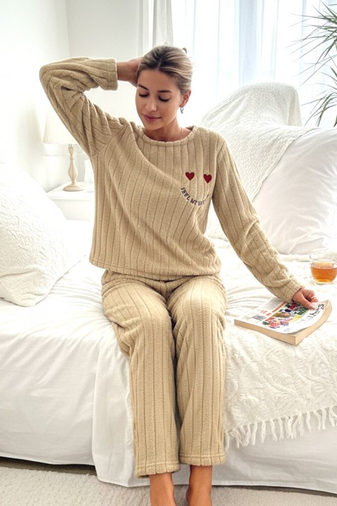 Πιτζάμα ARVIANA BEIGE, Χρώμα: μπεζ, IVET.EU - Εκπτώσεις έως -80%