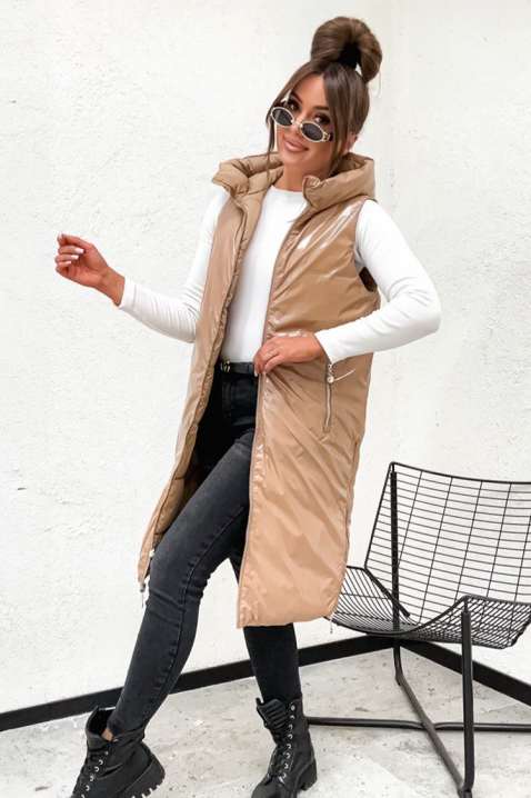 Διπλής όψης γιλέκο KEMORFA BEIGE, Χρώμα: μπεζ, IVET.EU - Εκπτώσεις έως -80%