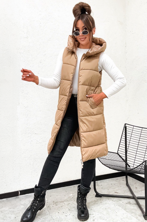 Διπλής όψης γιλέκο KEMORFA BEIGE, Χρώμα: μπεζ, IVET.EU - Εκπτώσεις έως -80%