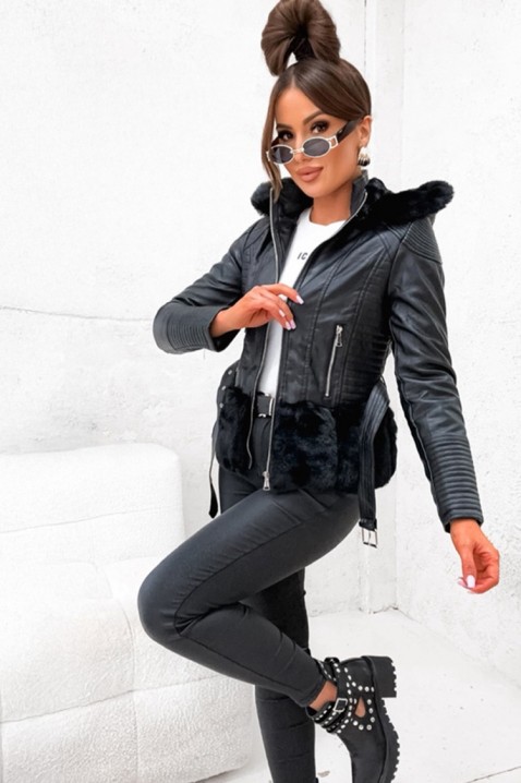 Μπουφάν AMARTINDA BLACK, Χρώμα: μαύρο, IVET.EU - Εκπτώσεις έως -80%