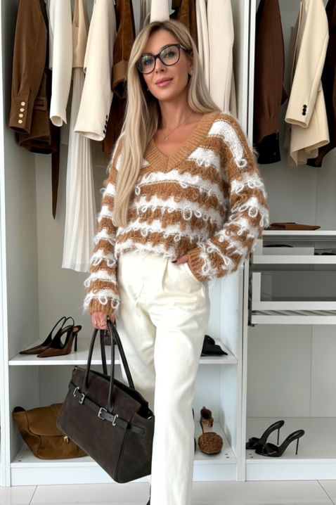 Πουλόβερ ZLADERNA CAMEL, Χρώμα: ανοιχτό καφέ, IVET.EU - Εκπτώσεις έως -80%