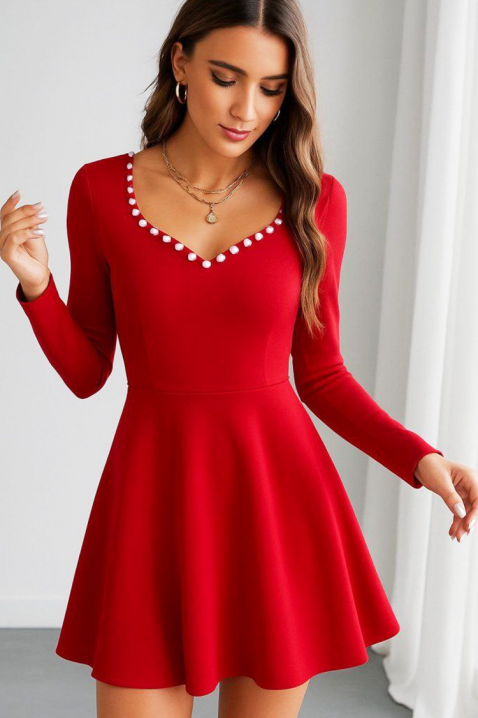 Φόρεμα AVENDINA RED, Χρώμα: κόκκινο, IVET.EU - Εκπτώσεις έως -80%