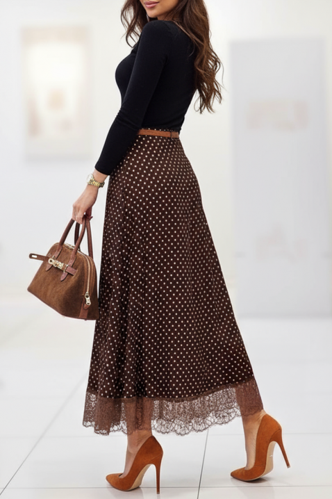 Φούστα DEOBRANDA BROWN, Χρώμα: καφέ, IVET.EU - Εκπτώσεις έως -80%
