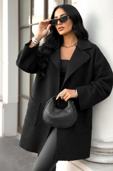 Παλτό SORDIYA BLACK, Χρώμα: μαύρο, IVET.EU - Εκπτώσεις έως -80%