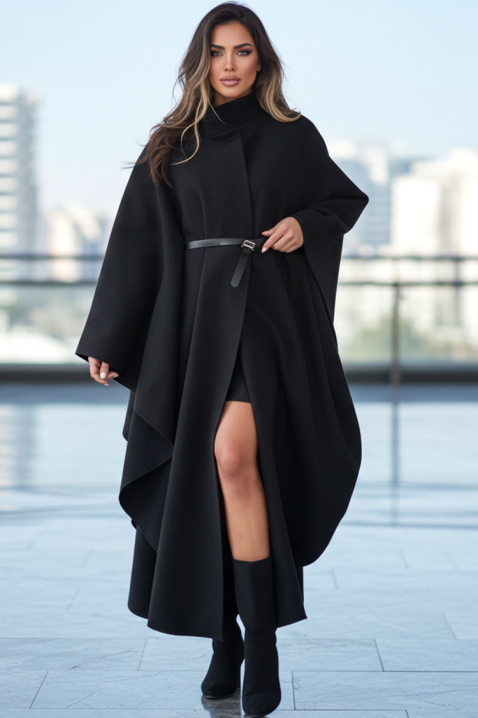 Παλτό SELEDAYA BLACK, Χρώμα: μαύρο, IVET.EU - Εκπτώσεις έως -80%