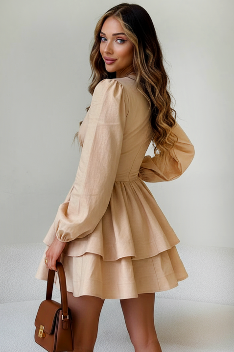 Φόρεμα DONALZA BEIGE, Χρώμα: μπεζ, IVET.EU - Εκπτώσεις έως -80%