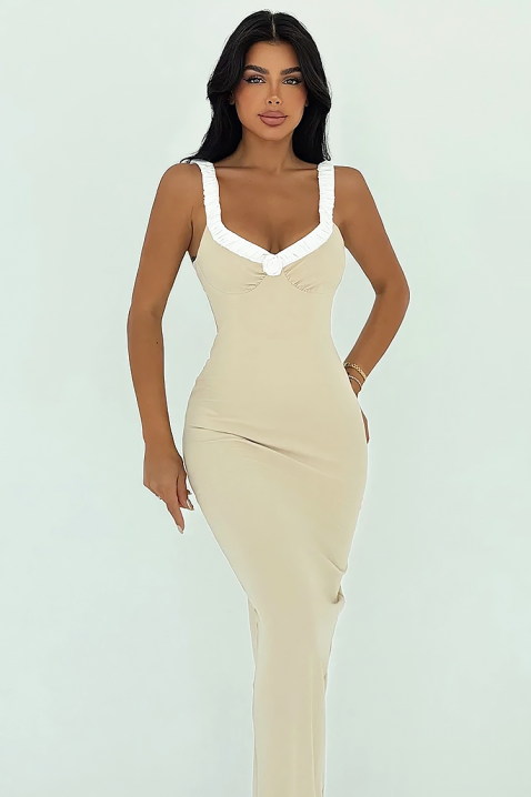 Φόρεμα SELVINDA BEIGE, Χρώμα: μπεζ, IVET.EU - Εκπτώσεις έως -80%
