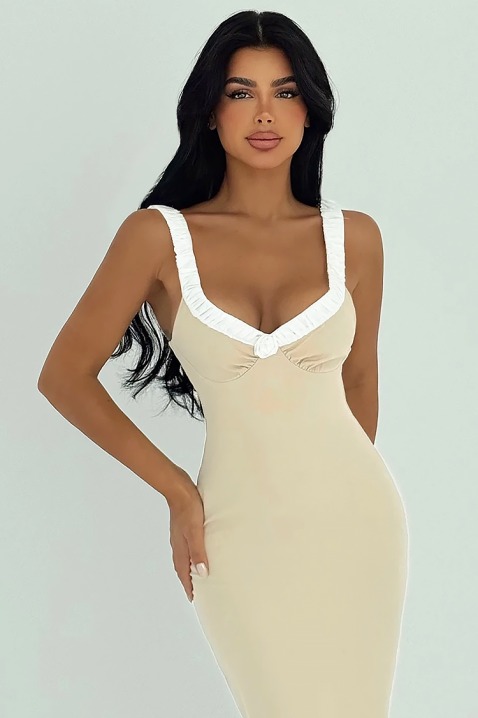 Φόρεμα SELVINDA BEIGE, Χρώμα: μπεζ, IVET.EU - Εκπτώσεις έως -80%